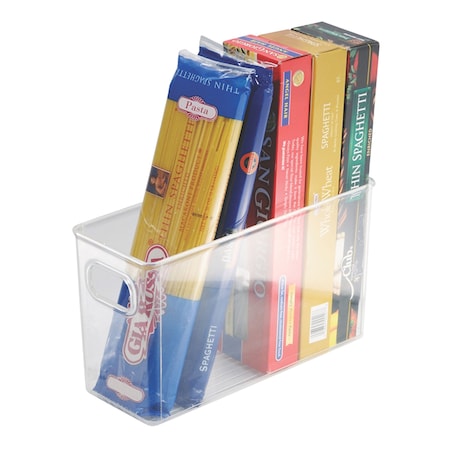 Interdesign Storage Bin, Plastic, Clear, 6 in H, 3.9 in W, 10 in L 71630